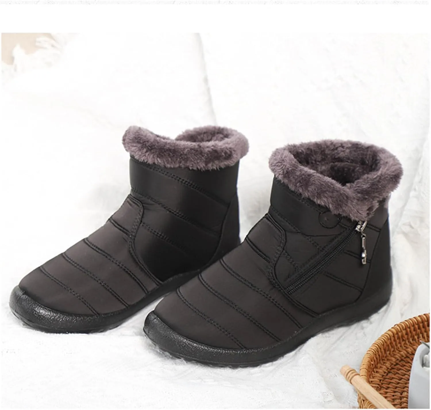 Lausiuoe Snow Boots For Women Waterproof Insulated Non Slip Winter Ankle Booties Warm Fur Lined Sneakers Outdoor Shoes