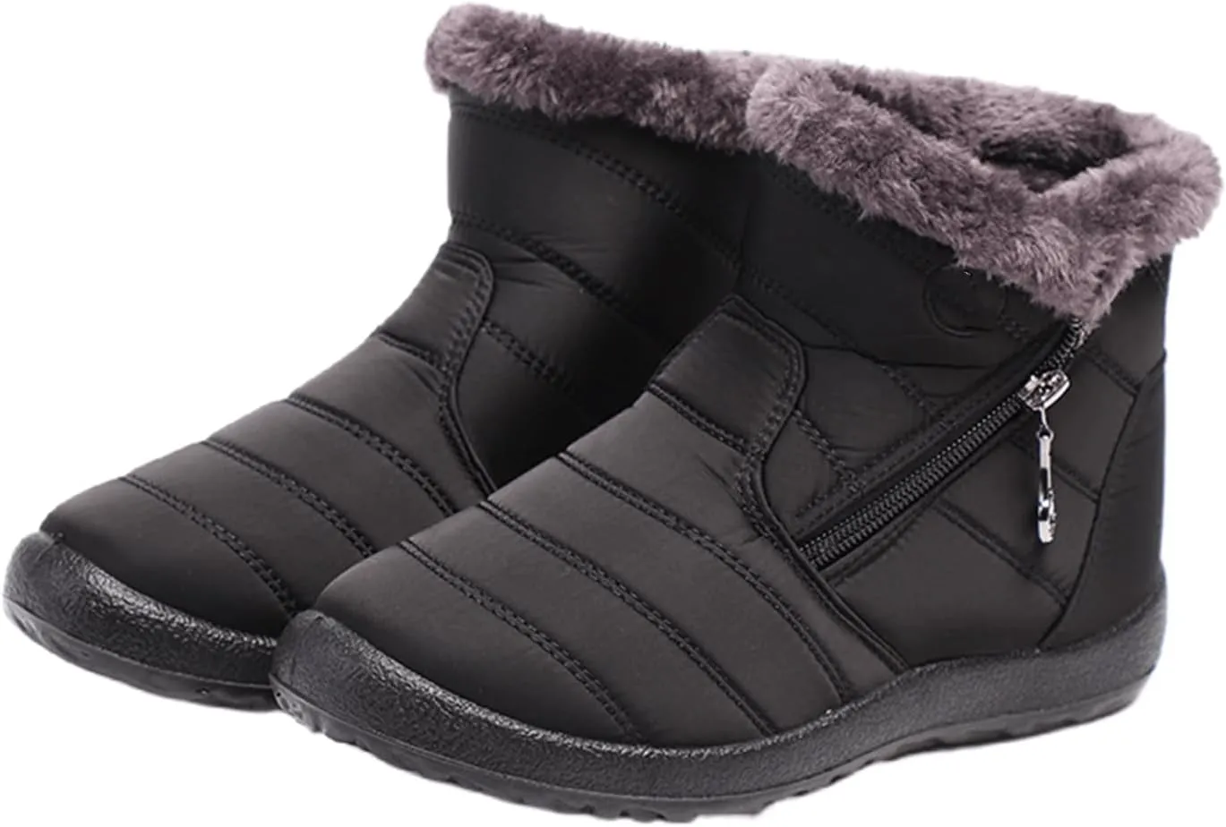 Lausiuoe Snow Boots For Women Waterproof Insulated Non Slip Winter Ankle Booties Warm Fur Lined Sneakers Outdoor Shoes