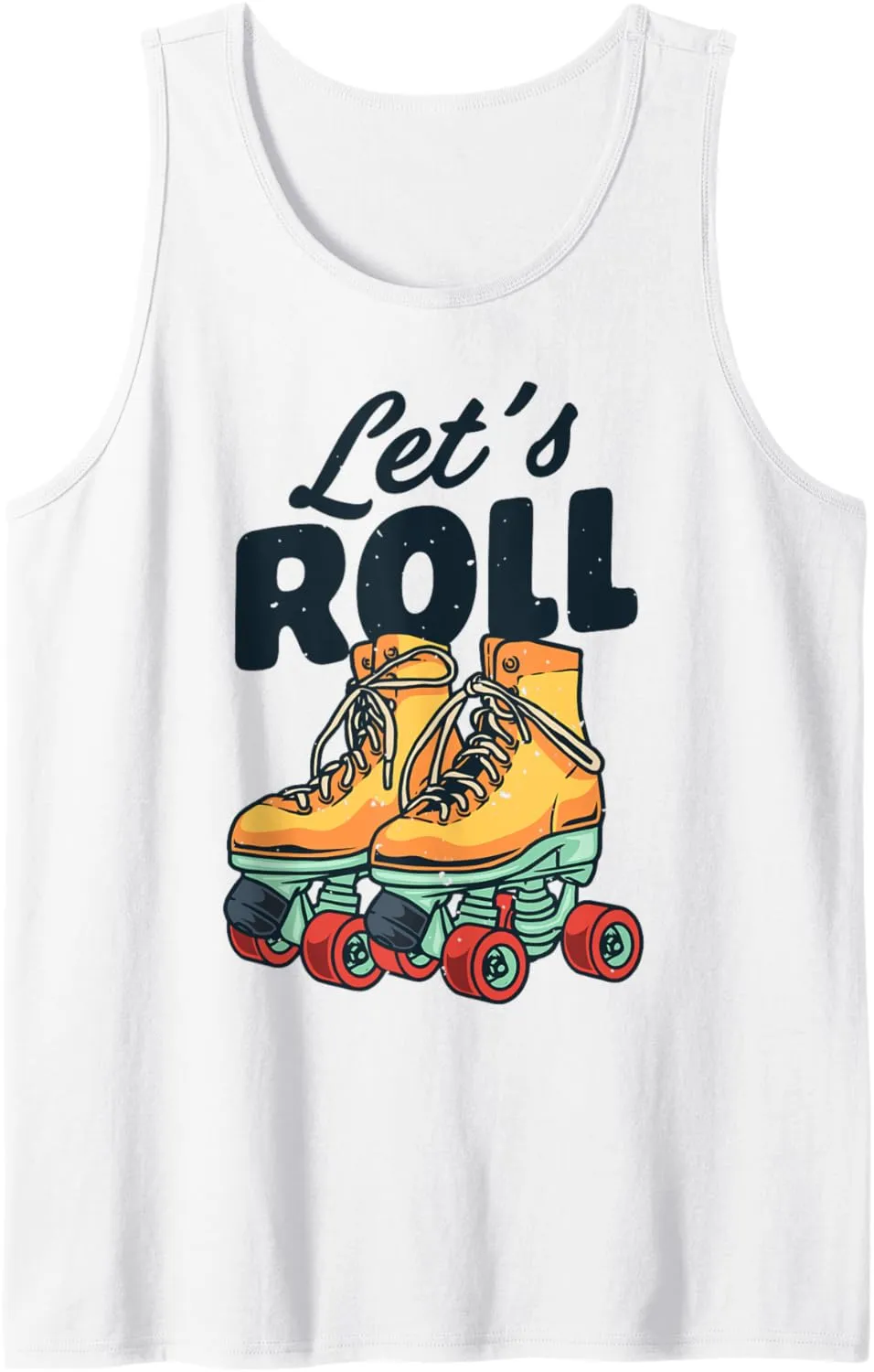 Let's Roll Roller Skating Skater Skate Retro Vintage 70s 80s Tank Top