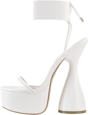 LISHAN Women's Platform Heeled Sandals Slingback Block High Heels