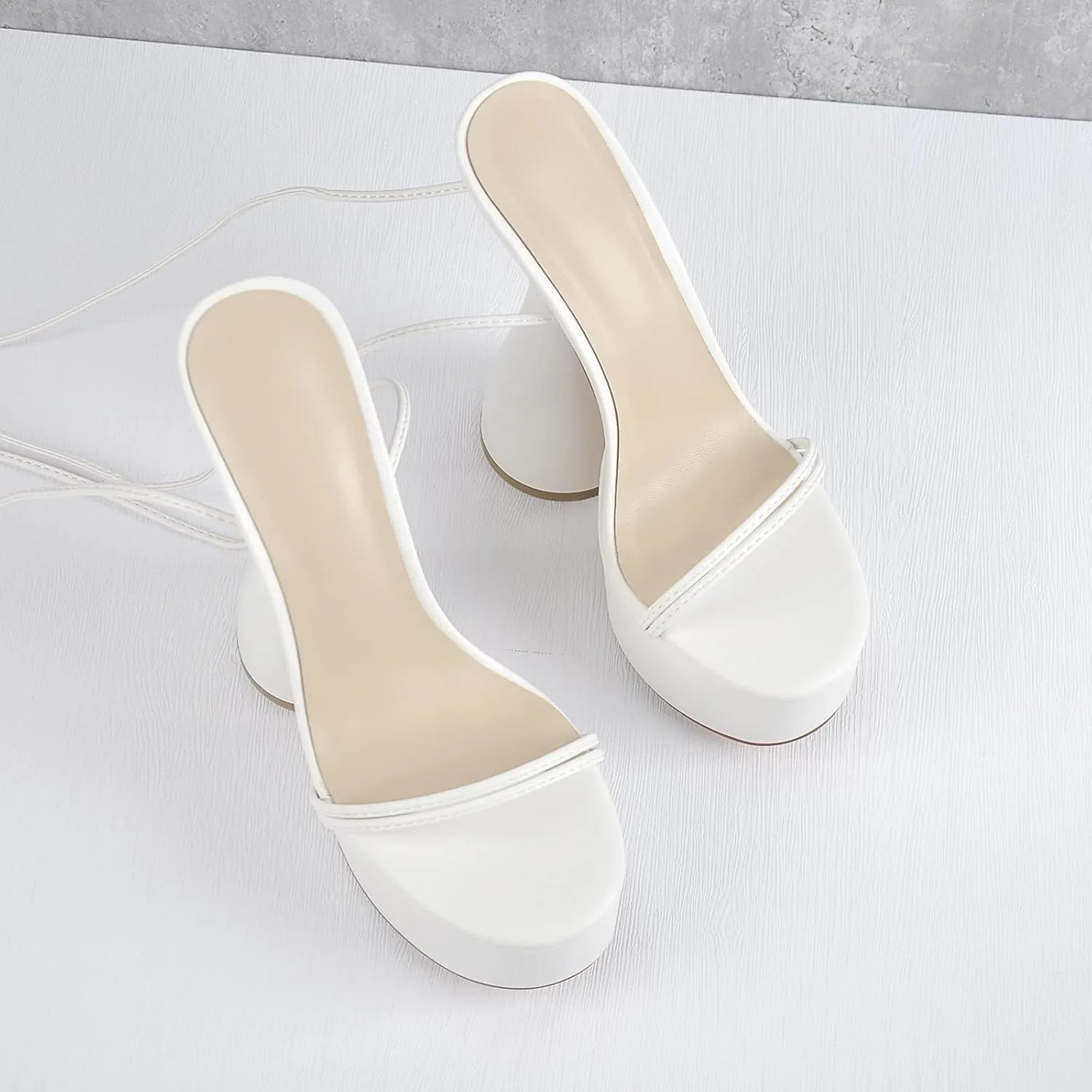 LISHAN Women's Platform Heeled Sandals Slingback Block High Heels
