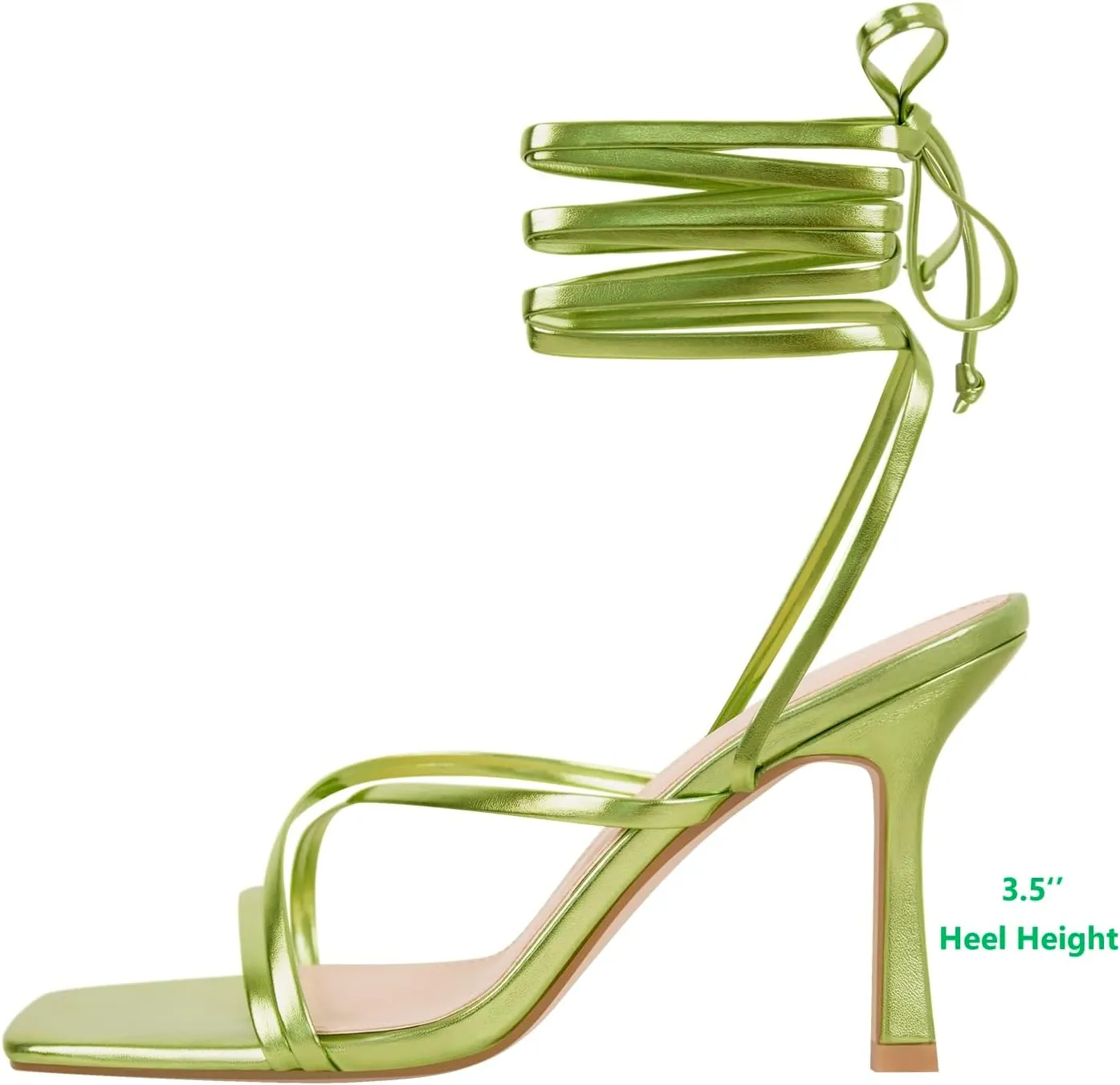 LISHAN Women's Stiletto High Heels Strappy Lace Up Sandals