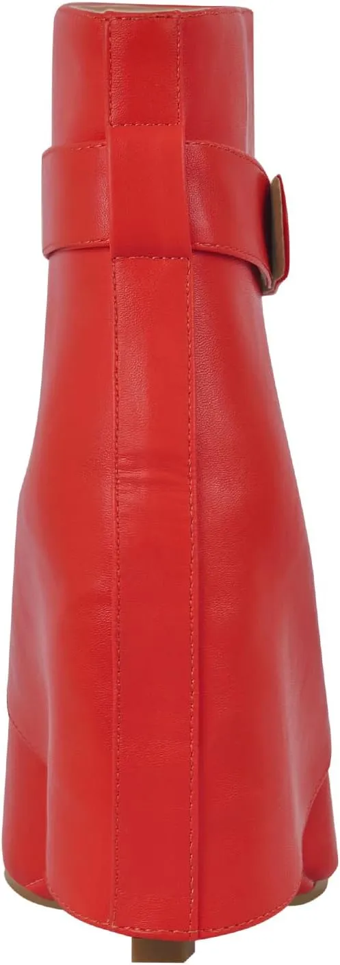 LISHAN Women's Wedge Boots Pointy Toe Slouchy High Heels