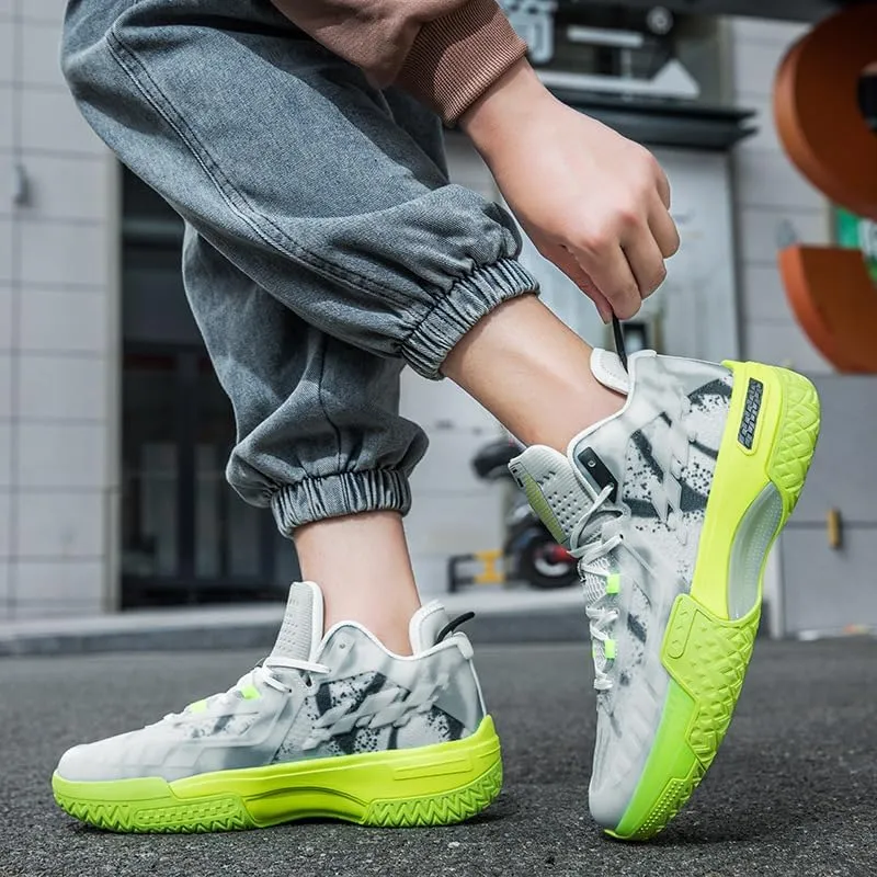 Luminous Youth Models Outside wear Breathable Trend Sports Fashion Korean Version of The Game Basketball Shoes