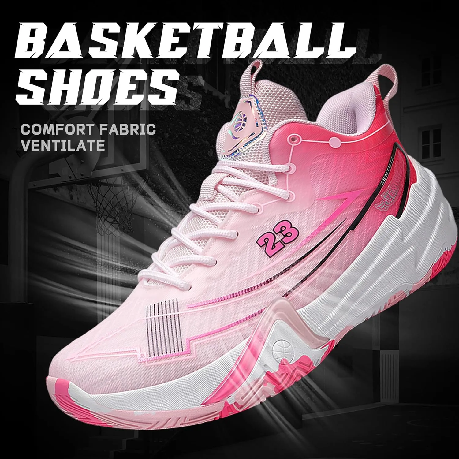 Men Basketball Shoes Anti Slip Breathable Fashionable Outdoor Sports Shoes Training Shoes
