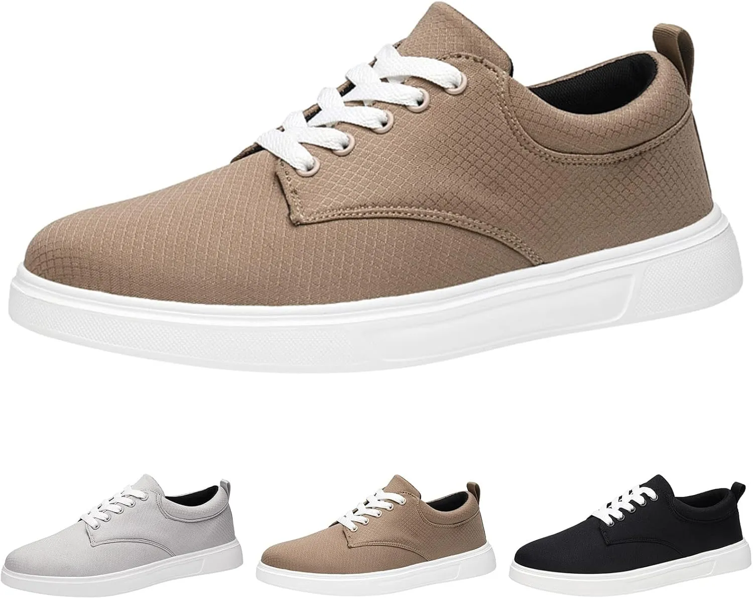 Men Casual Shoes Fashionable and Simple Solid Color Thick Bottomed Flat Bottomed Comfortable Mens Dark Casual Shoes