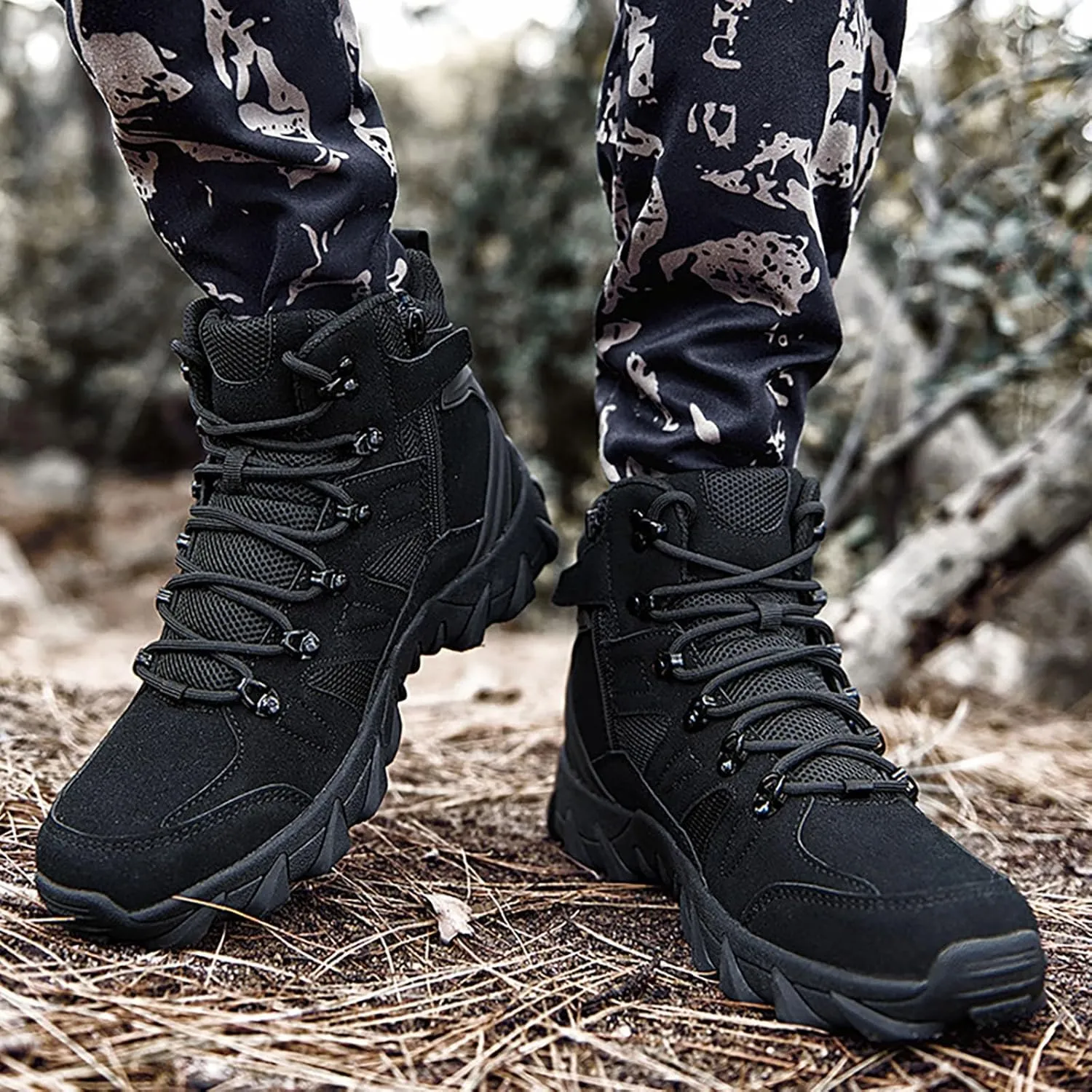 Men Climbing Hiking Casual Shoes Fashion Thick Sole Outdoor Mountaineering Sneakers Mid Shoe Sneaker