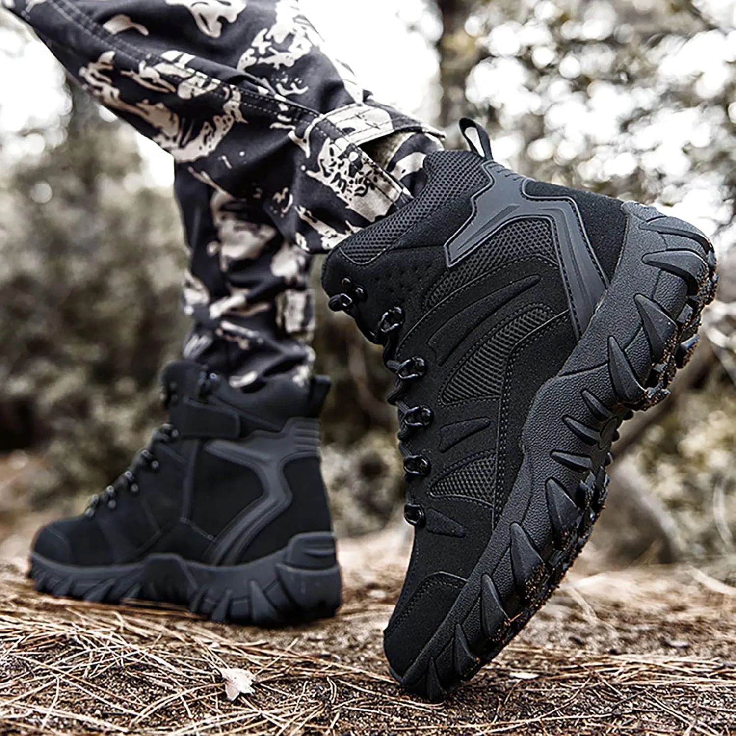 Men Climbing Hiking Casual Shoes Fashion Thick Sole Outdoor Mountaineering Sneakers Mid Shoe Sneaker