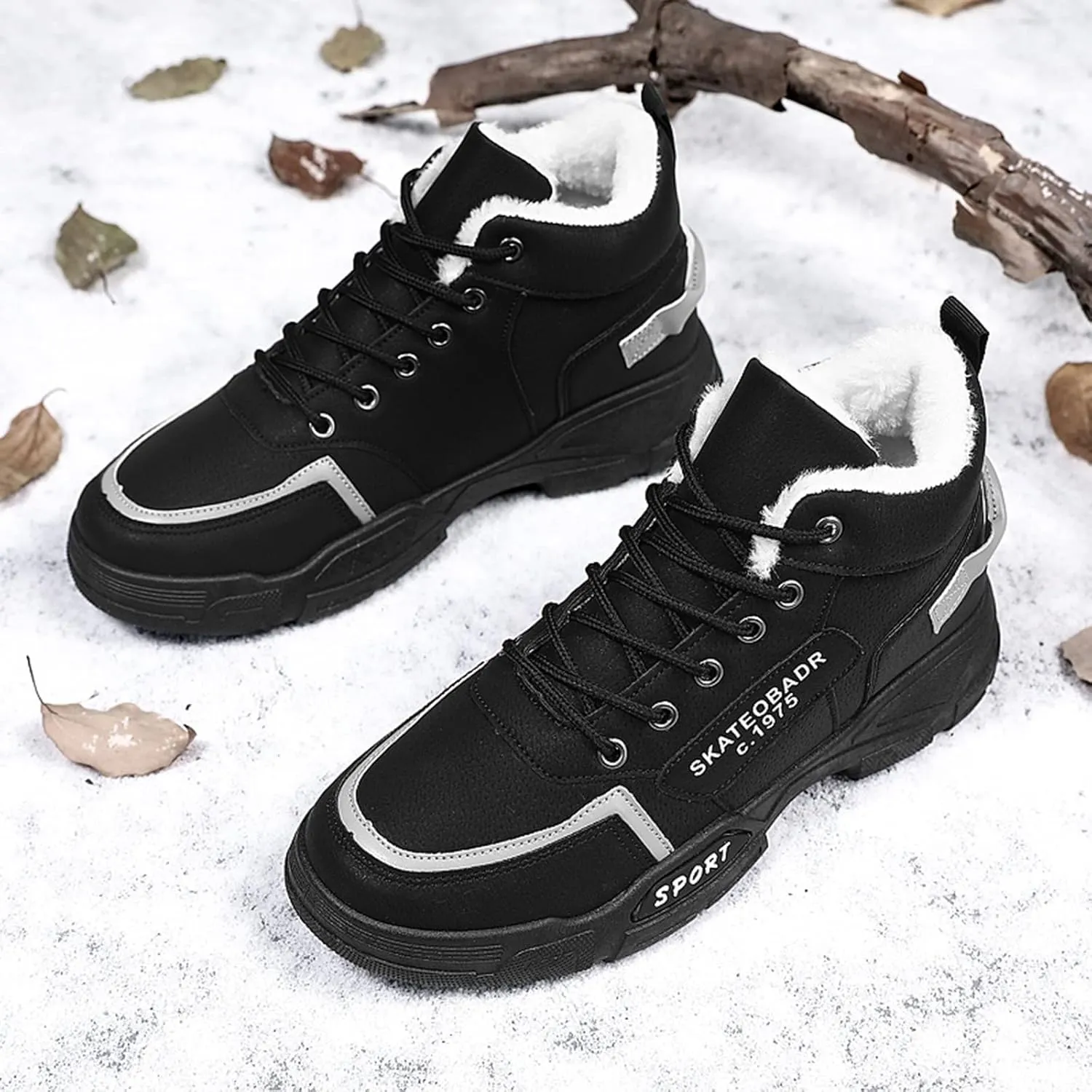 Men Winter Plush Casual Shoes Warm Work Clothes Casual Shoes for Men Fashion Sneaker