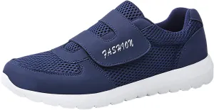 Men's 2025 New Hook Loop Solid Color Fly Woven Mesh Breathable Running Shoes Mens Motion Running Sneaker
