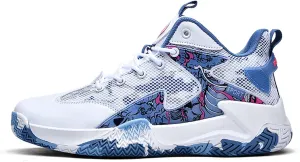 Men's Anti Slip Basketball Shoes Fashionable Personality Running Sneakers Indoor Outdoor Breathable Cushioning Trainers