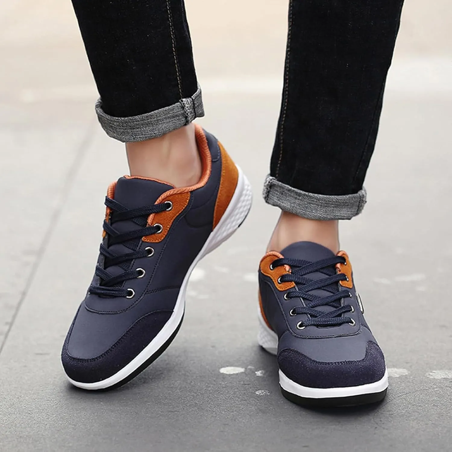 Mens Casual Shoes Fashion Casual Dress Shoes Dress Sneakers Men's Athletic Sneakers Lightweight Breathable Platform Tennis Shoe Loafers Dress Shoe