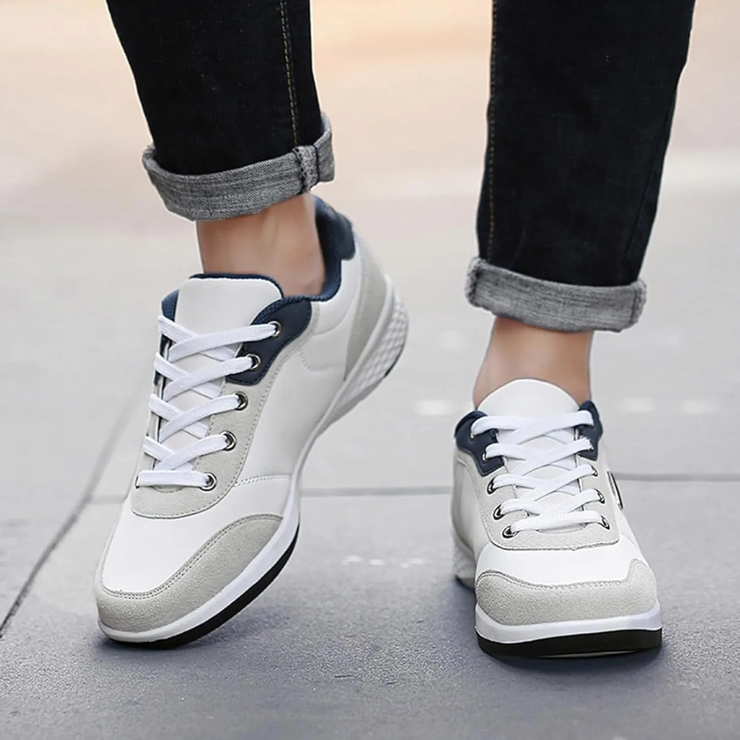 Mens Casual Shoes Fashion Casual Dress Shoes Dress Sneakers Men's Athletic Sneakers Lightweight Breathable Platform Tennis Shoe Loafers Dress Shoe