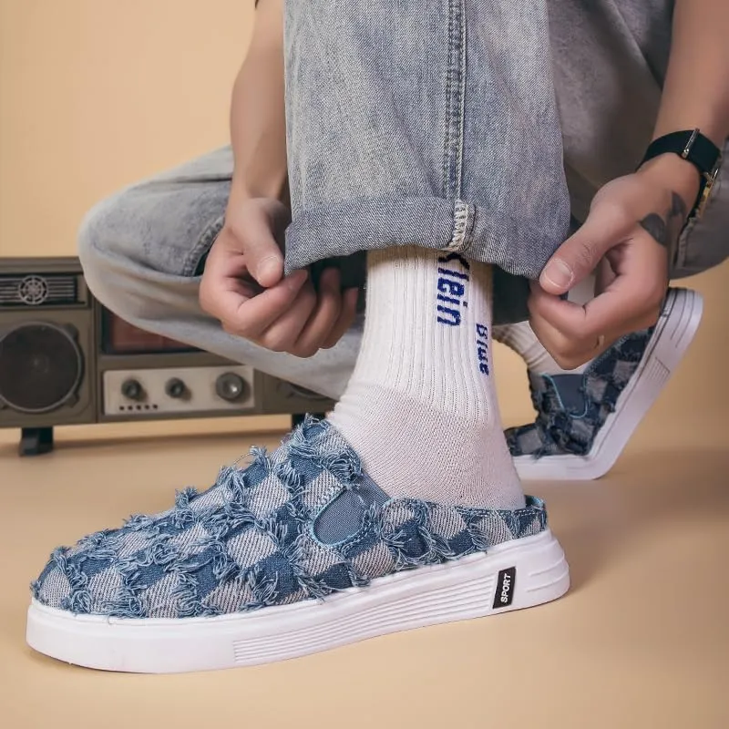 Men's Classic Sports Canvas Slippers, Multi-Functional All-Season Casual Shoes for Sports Shoes, Comfortable Sliding Rubber Sole Casual Shoes