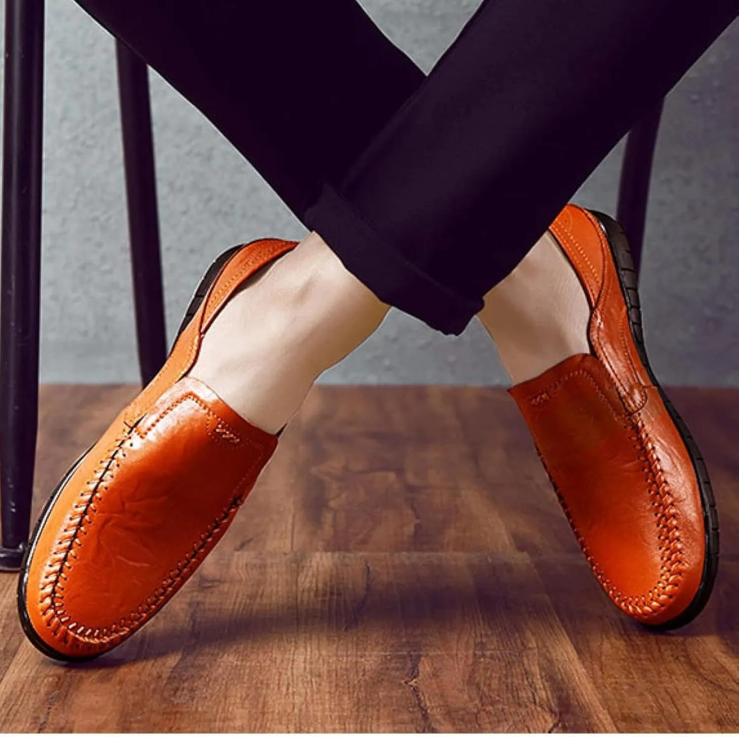 Men's Comfortable Leather Shoes, Hollowed Out Summer Casual Shoes, Outdoor Driving Shoes, Office Casual Shoes