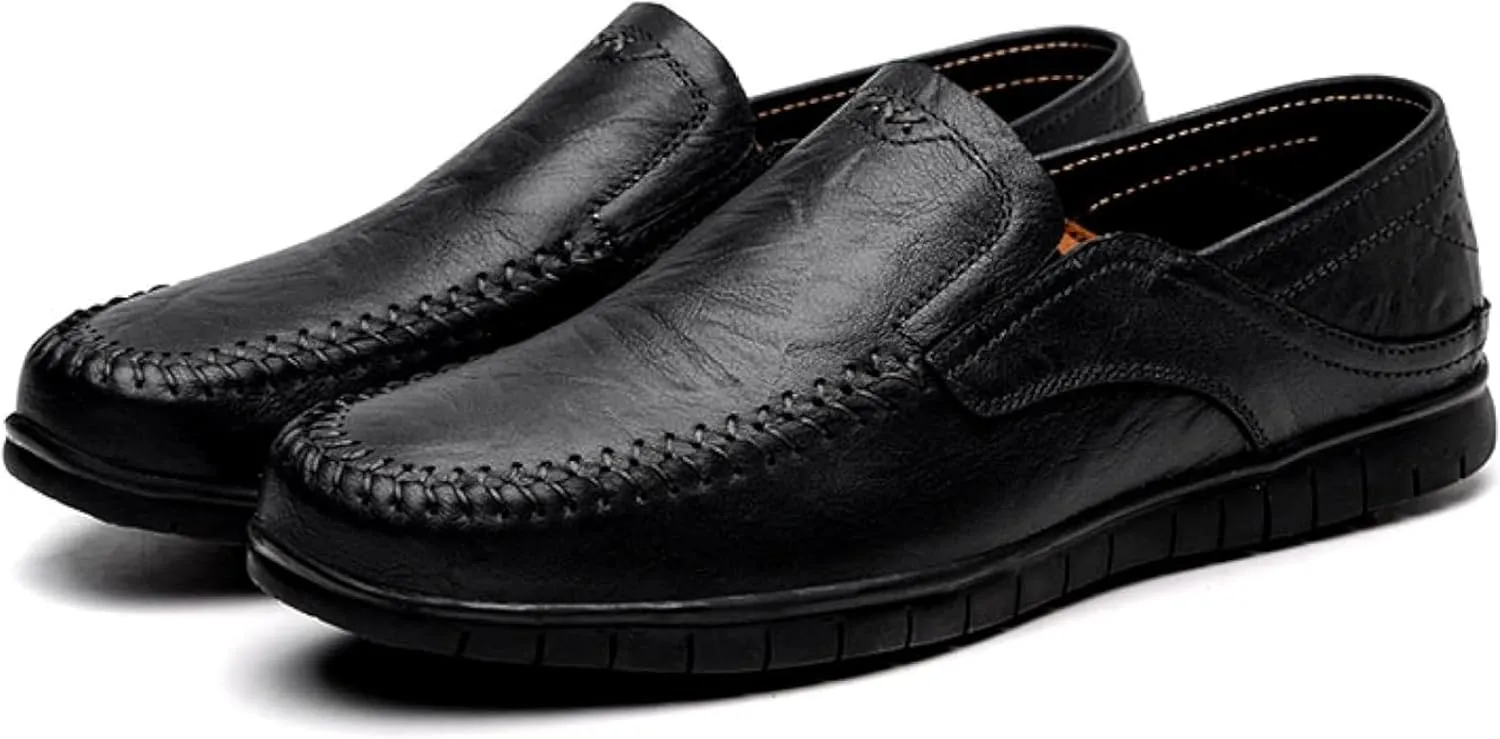 Men's Comfortable Leather Shoes, Hollowed Out Summer Casual Shoes, Outdoor Driving Shoes, Office Casual Shoes