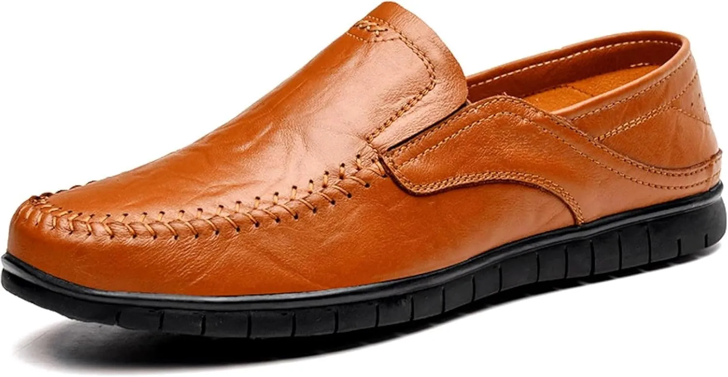 Men's Comfortable Leather Shoes, Hollowed Out Summer Casual Shoes, Outdoor Driving Shoes, Office Casual Shoes