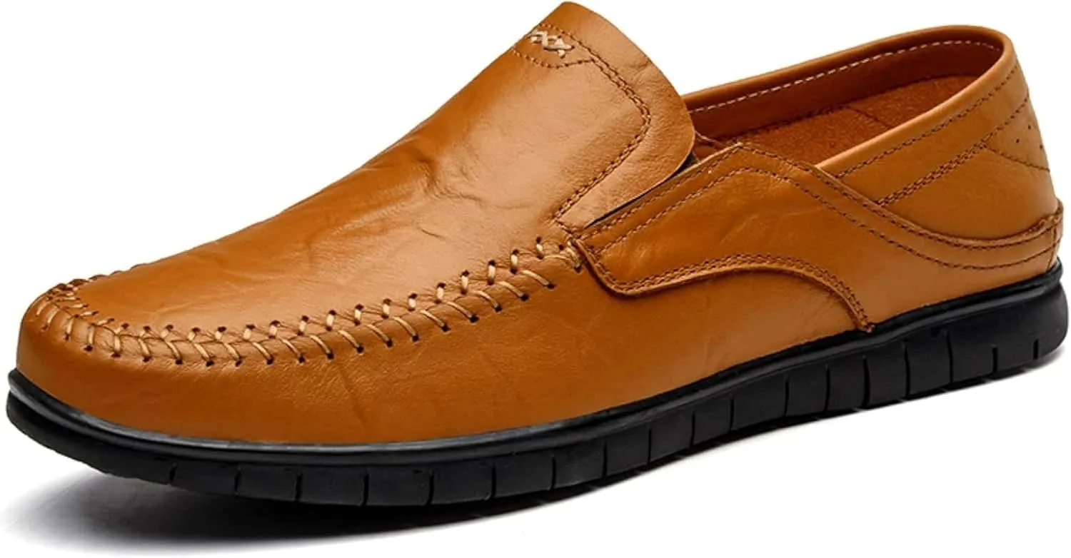 Men's Comfortable Leather Shoes, Hollowed Out Summer Casual Shoes, Outdoor Driving Shoes, Office Casual Shoes