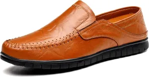 Men's Comfortable Leather Shoes, Hollowed Out Summer Casual Shoes, Outdoor Driving Shoes, Office Casual Shoes