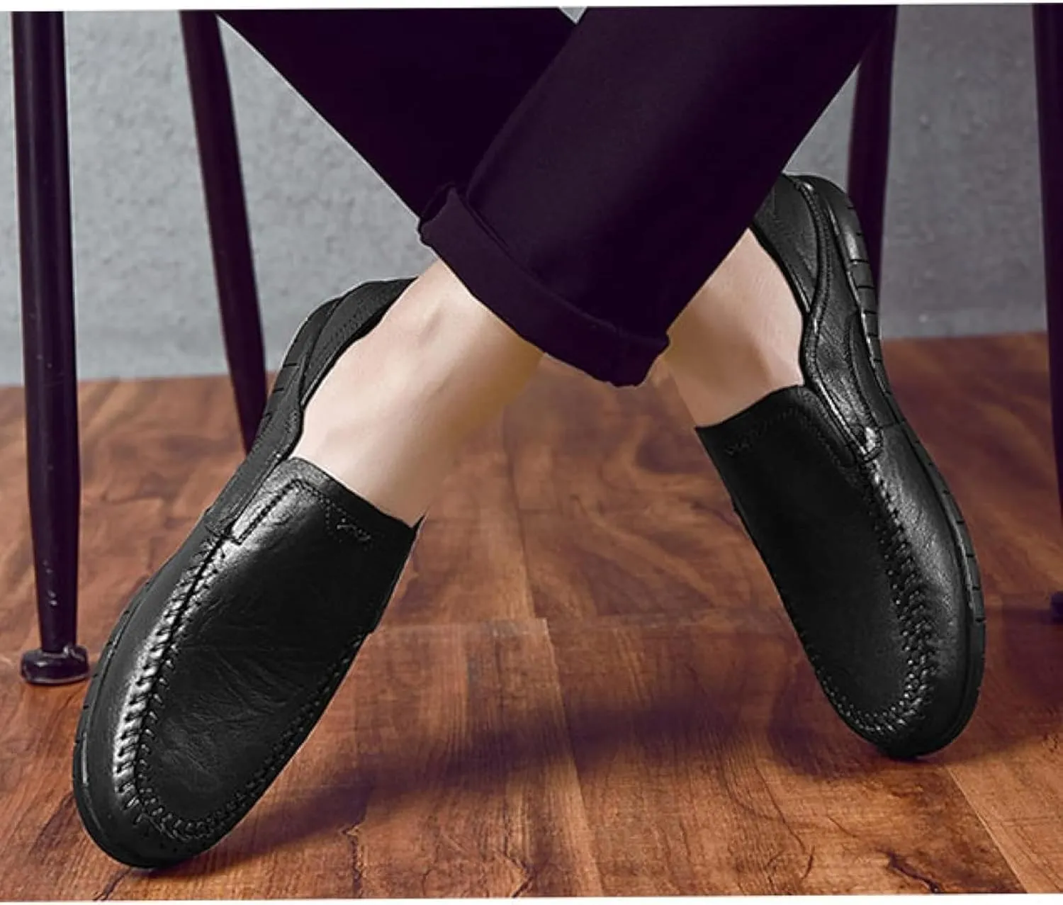 Men's Comfortable Leather Shoes, Hollowed Out Summer Casual Shoes, Outdoor Driving Shoes, Office Casual Shoes