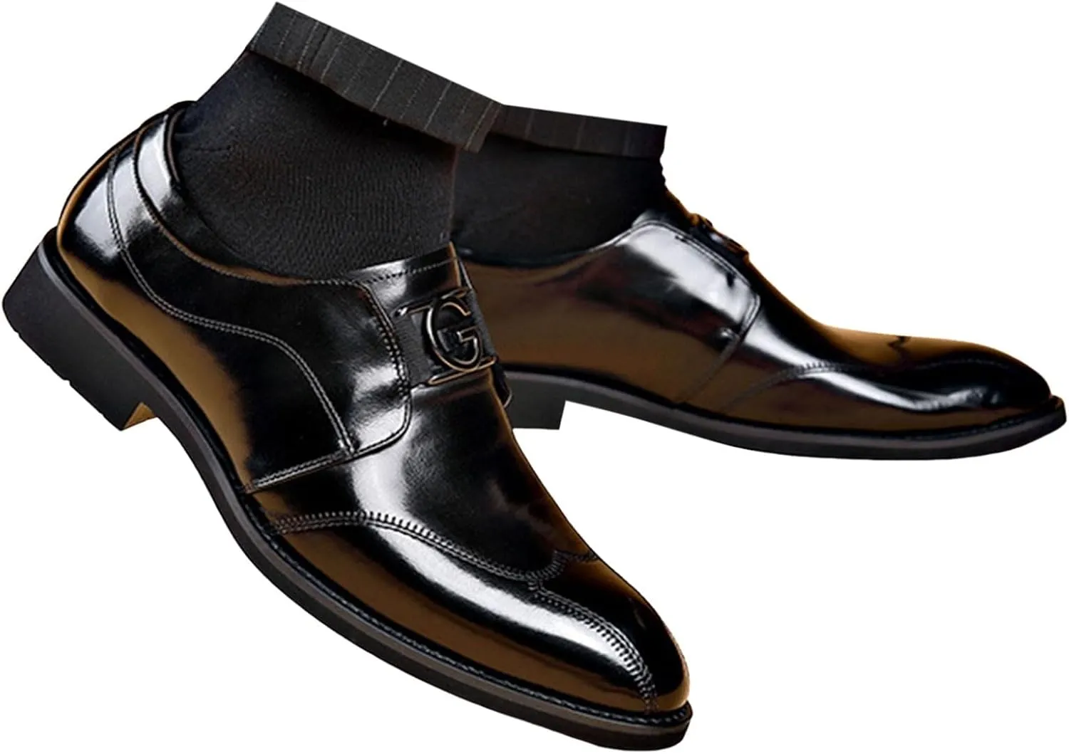 Mens Dress Shoes Black Oxfords British Style Business Shoe Lace Up Leather Shoes Pointed Toe Formal Leather Shoes Wedding Shoes