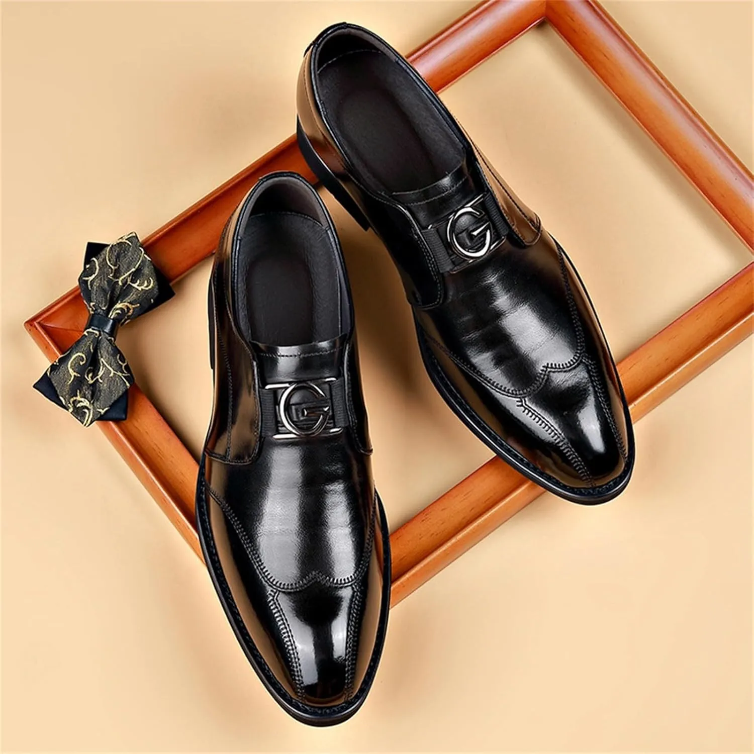 Mens Dress Shoes Black Oxfords British Style Business Shoe Lace Up Leather Shoes Pointed Toe Formal Leather Shoes Wedding Shoes