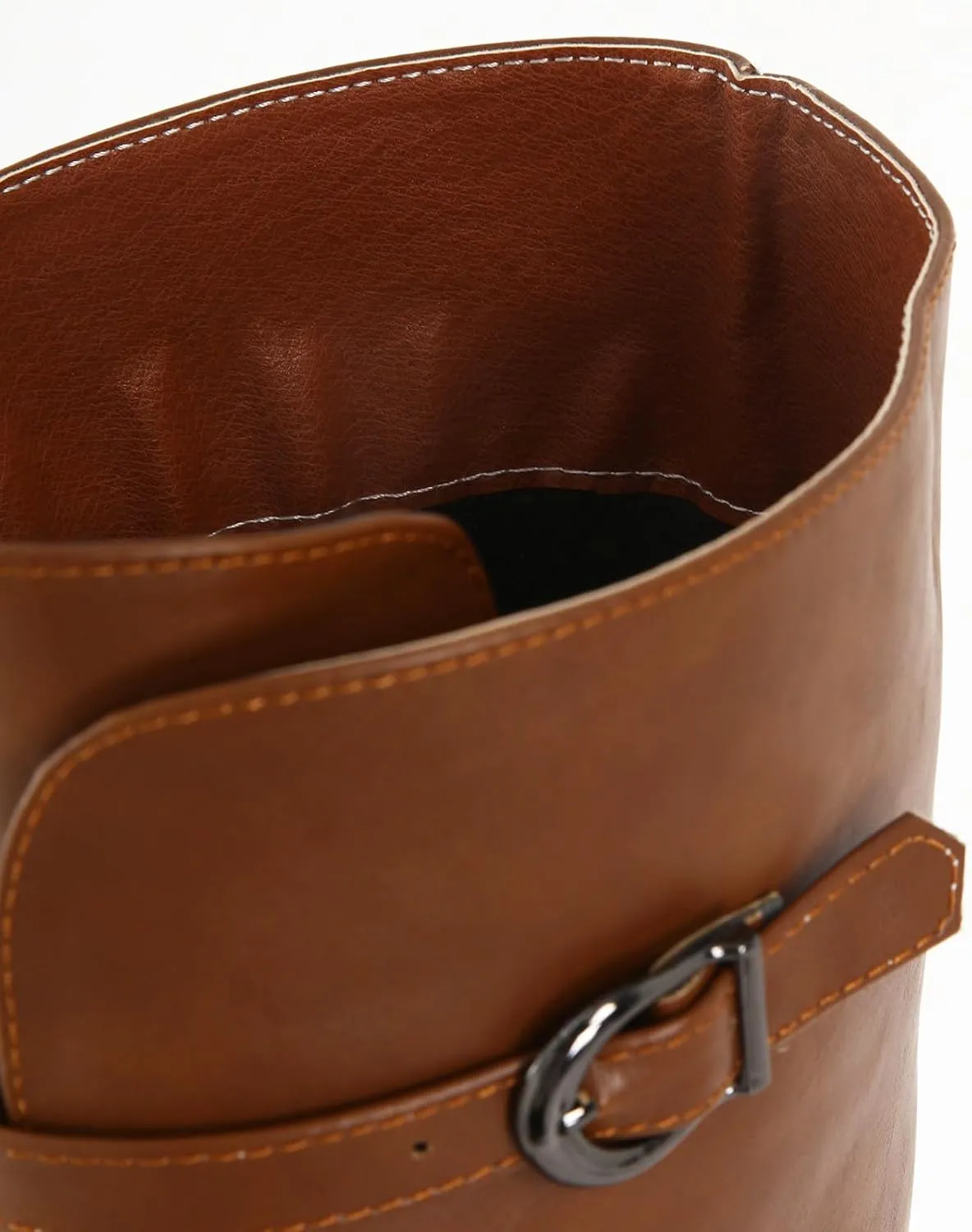Men's Europe and The United States Round Head Large Size Square Heel Boots Lace Up Boots Belt Buckle Mens Boots Size