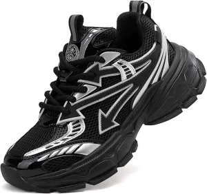 Men's Fashion Breathable Mesh Lace Up Chunky Sneakers Casual Trendy Round Toe Non Slip Platform Outdoor Running Training Walking Dad Shoes