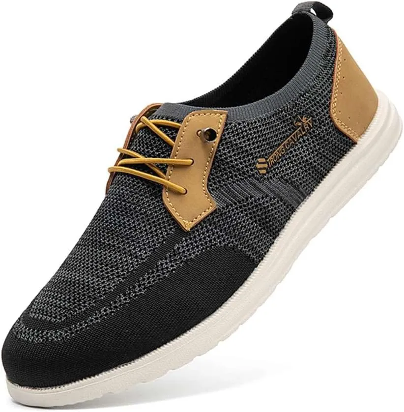 Men's Fashion Casual Sneakers Knit Dress Oxfords Mesh Breathable Walking Driving Shoes