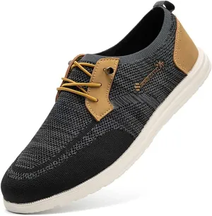 Men's Fashion Casual Sneakers Knit Dress Oxfords Mesh Breathable Walking Driving Shoes