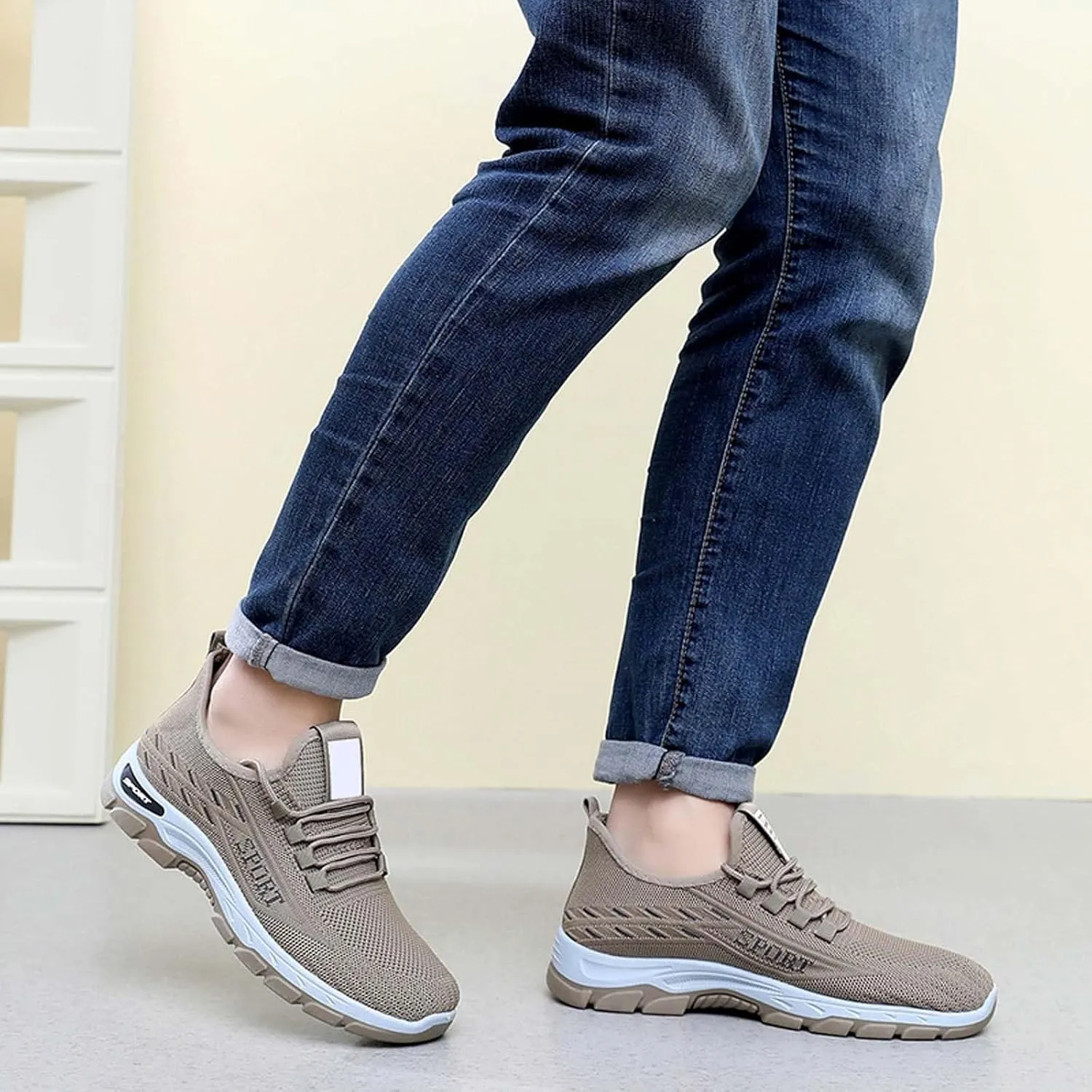 Men's Fashion Pure Color Cloth Casual Sports Shoes Breathable Non Slip Casual Shoes Men's Air 1 Low Sneaker
