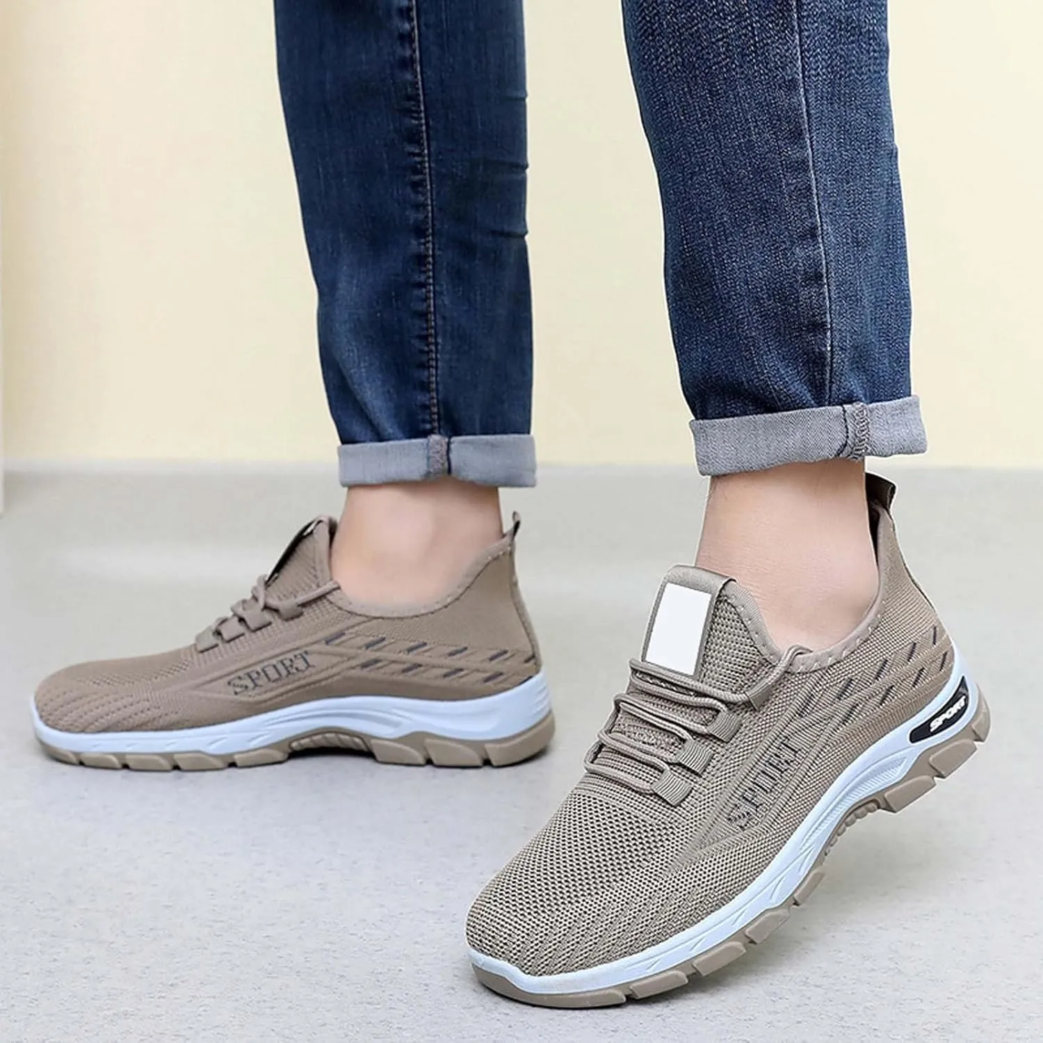 Men's Fashion Pure Color Cloth Casual Sports Shoes Breathable Non Slip Casual Shoes Men's Air 1 Low Sneaker