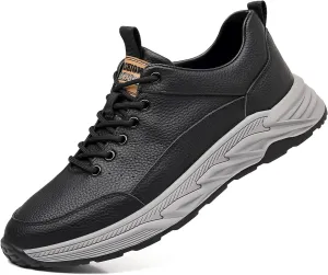 Men's Genuine Leather Lace Up Fashion Loafers Sneakers Casual Walking Driving Shoes