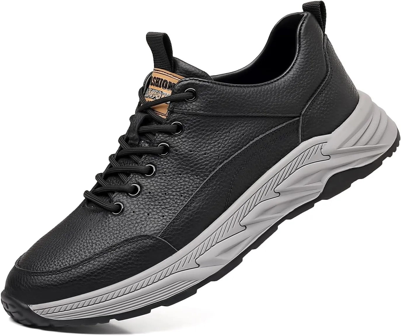 Men's Genuine Leather Lace Up Fashion Loafers Sneakers Casual Walking Driving Shoes