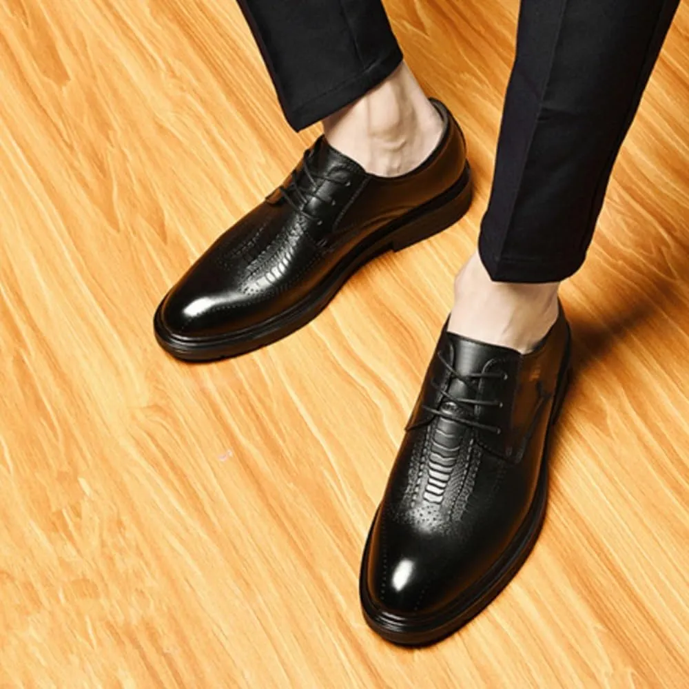Mens Oxfords Shoes Leather Shoes Business Platform Wingtip Brogue