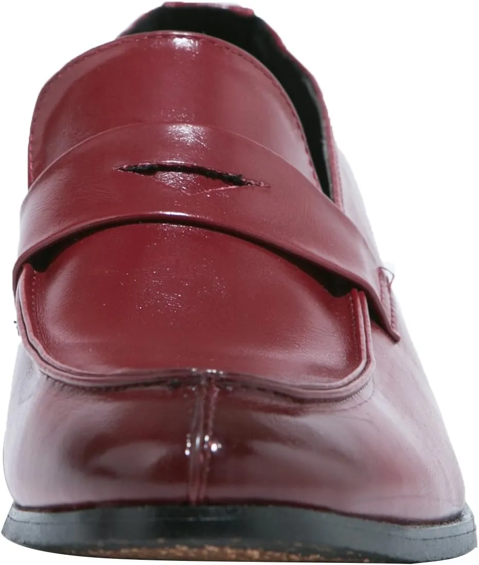 Men's Penny Loafer Casual Shoes Classic Modern Pointed Toe Slip On Dress Shoes Penny Loafer Casual Shoes Black Blue Red Brown
