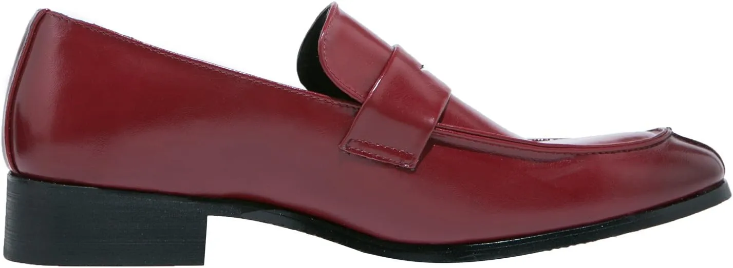 Men's Penny Loafer Casual Shoes Classic Modern Pointed Toe Slip On Dress Shoes Penny Loafer Casual Shoes Black Blue Red Brown