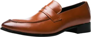 Men's Penny Loafer Casual Shoes Classic Modern Pointed Toe Slip On Dress Shoes Penny Loafer Casual Shoes Black Blue Red Brown
