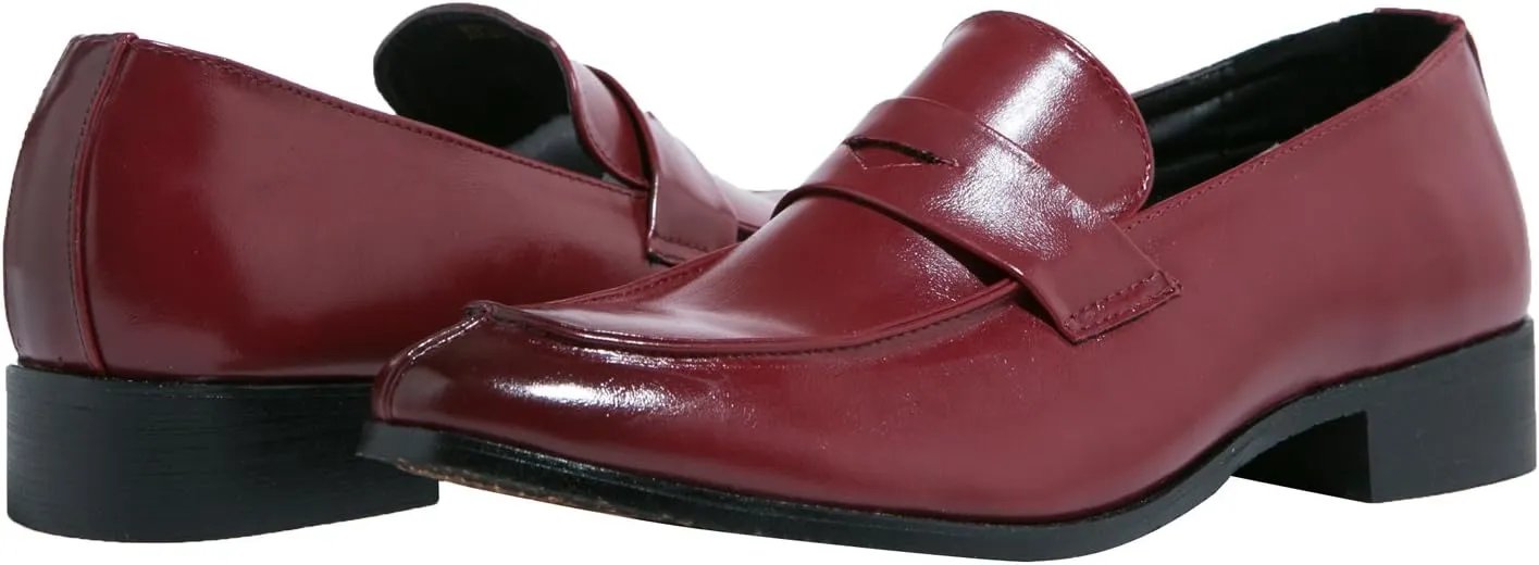 Men's Penny Loafer Casual Shoes Classic Modern Pointed Toe Slip On Dress Shoes Penny Loafer Casual Shoes Black Blue Red Brown