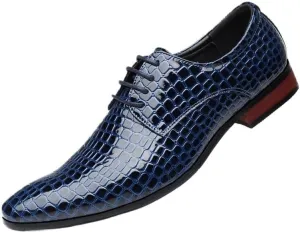 Men's Shiny Patent Leather Dress Shoes Casual Business Oxford Derby Leather Shoes Breathable Lace Up Shoes for Office Wear