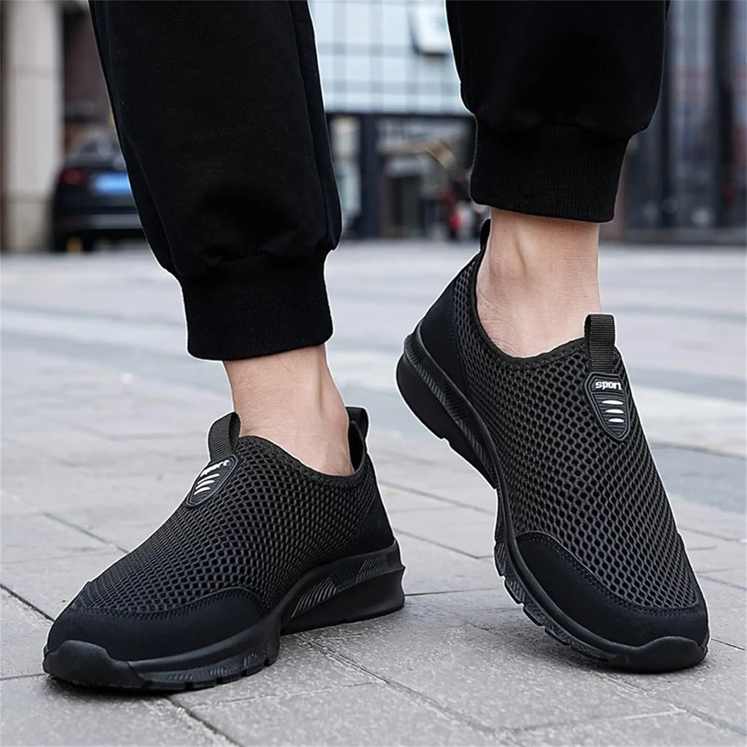 Men's Slip on Walking Shoes Tennis Running Sneakers Lightweight Breathable Casual Soft Sole Comfort Work Gym Trainers