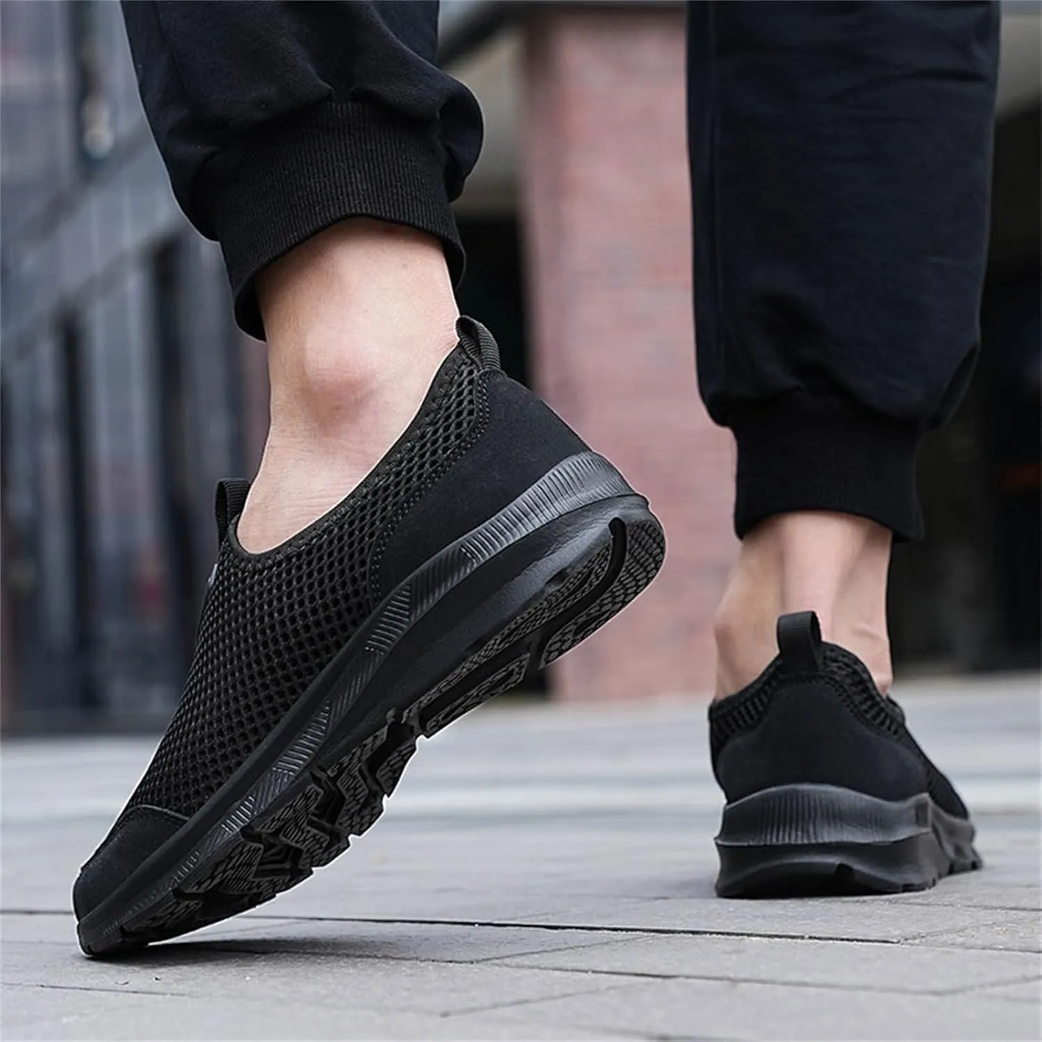 Men's Slip on Walking Shoes Tennis Running Sneakers Lightweight Breathable Casual Soft Sole Comfort Work Gym Trainers