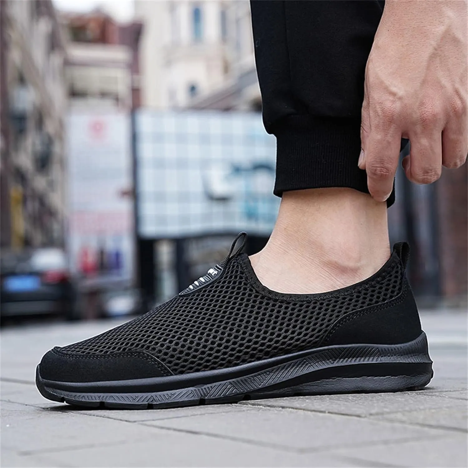 Men's Slip on Walking Shoes Tennis Running Sneakers Lightweight Breathable Casual Soft Sole Comfort Work Gym Trainers