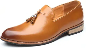 Men's Tassel Oxford Loafers,Slip On Italian Handmade Casual Business Patent Leather Shoes,Non-Slip Wedding Party Leather Shoes