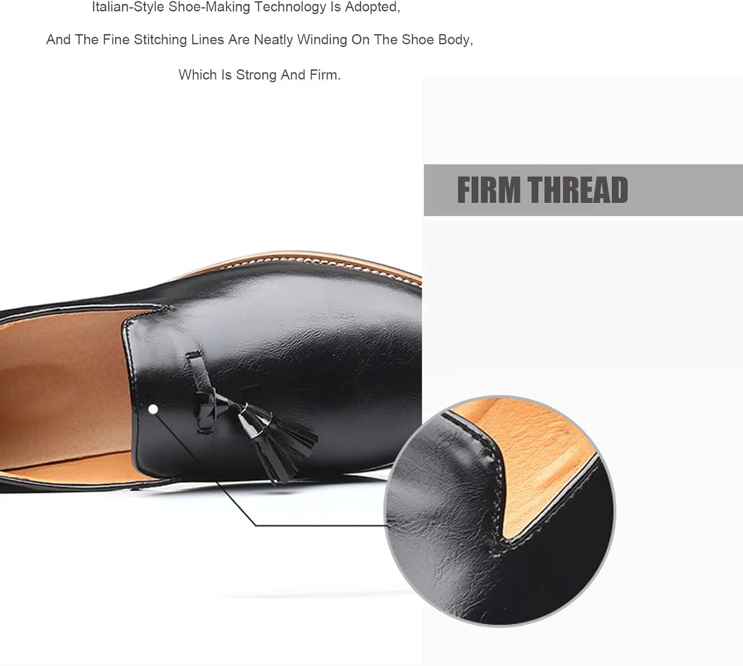 Men's Tassel Oxford Loafers,Slip On Italian Handmade Casual Business Patent Leather Shoes,Non-Slip Wedding Party Leather Shoes