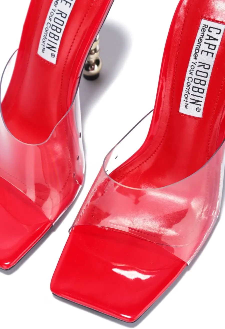 Metro Clear Square Toe High Heels