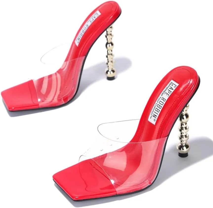 Metro Clear Square Toe High Heels
