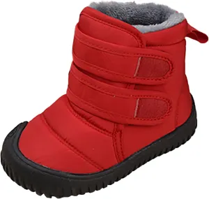 Padded Fuzzy Snow Booties For Boys Kids Open Toe Loafers Winter Ski Shoes Toddler Chunky Sole Non Slip Warm Shoes