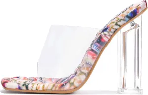 Pensy Square Toe Clear Block High Heels (Pensy)