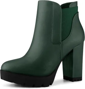 Perphy Platform Chunky High Heels Chelsea Boots for Women